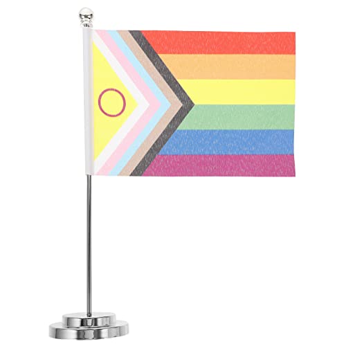 NOLITOY Rainbow Tischflagge Pride Desk Flagge LGBT Stick Kleiner Mini Gay Stick Flag Office Tisch Flag mit Standbasis für LGBT Gay Pride Stolze Themenparty Dekor von NOLITOY