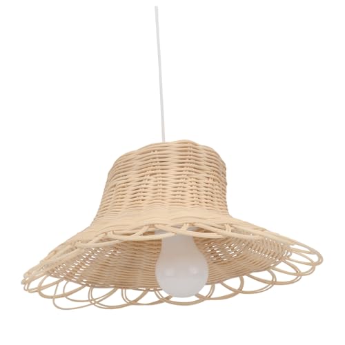 NOLITOY Rattan Lampenschirm Deckenlampe Handmade Geflochtene Leuchte Boho Stil Rustikal Zimmer Hotel Dekoration Khaki NOLITOY Rattan Lampenschirm Deckenlampe Handmade Geflochtene Leuchte Boho Stil Rustikal Zimmer Hotel Dekoration Khaki von NOLITOY