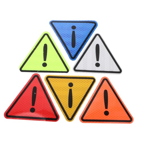 NOLITOY Reflektierende Autoaufkleber Dreieck Warnschild Sicherheitsaufkleber Selbstklebend Sichtbar Rot Gelb Blau Grün Orange Silber Weiß für Fahrzeug und Mehr von NOLITOY