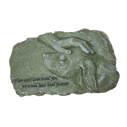 NOLITOY Resin Haustier Grabstein Statue Wetterfest Langlebig Garten Deko Hund Gedenkfigur Berührende Pose Kompakt Leicht für Innen Außen Erinnerung an Geliebte Hunde von NOLITOY