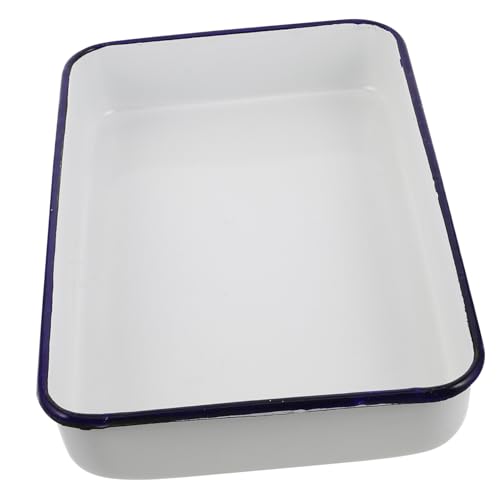 NOLITOY Retro Emaille Rechteckige Ofenform Backofenform Hitzebeständig Robust für Backen Aufläufe Lasagne Vintage Stil Einfach zu Reinigen Stahlblech Backblech Küchenblech NOLITOY Retro Emaille Rechteckige Ofenform Backofenform Hitzebeständig Robust für Backen Aufläufe Lasagne Vintage Stil Einfach zu Reinigen Stahlblech Backblech Küchenblech von NOLITOY