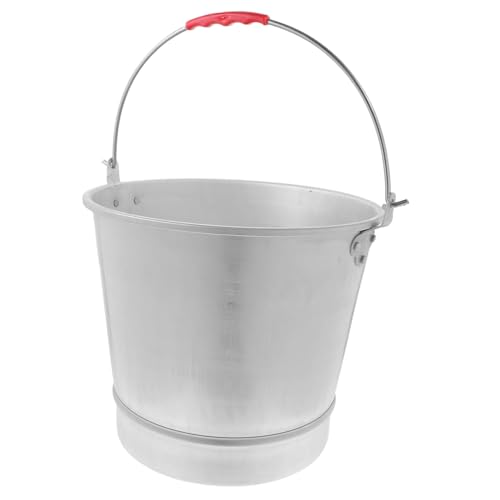 NOLITOY Robuster Aluminium wassereimer mit Griff Großer Fassungsvermögen Langlebiger Garten Milchlagerbehälter Tragbarer Rustikaler Metall Eimer für Camping und Landwirtschaft von NOLITOY