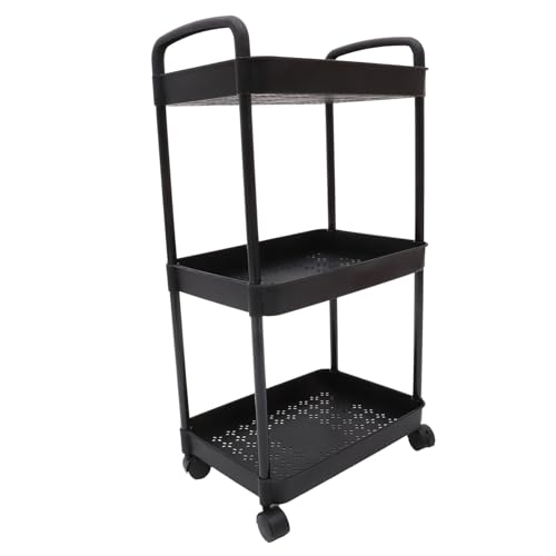 NOLITOY Rollwagen Universalrädern Platzsparender Küchen Bad Organizer Mobiler Aufbewahrungswagen für Büro und Haushalt Stabiler Trolley mit Schwarzer Oberfläche NOLITOY Rollwagen Universalrädern Platzsparender Küchen Bad Organizer Mobiler Aufbewahrungswagen für Büro und Haushalt Stabiler Trolley mit Schwarzer Oberfläche von NOLITOY