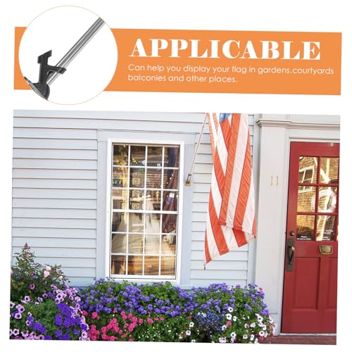 NOLITOY Rostfreier Edelstahl Fahnenmast Wandhalterung Wetterfest für Garten Veranda mit Stabilem Sockel Langlebiger Flaggenmast für Außendeko NOLITOY Rostfreier Edelstahl Fahnenmast Wandhalterung Wetterfest für Garten Veranda mit Stabilem Sockel Langlebiger Flaggenmast für Außendeko von NOLITOY