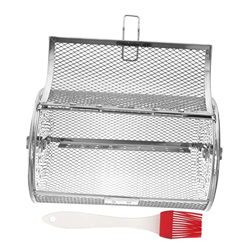 NOLITOY Rotisserie Grillkorb mit Rotierendem Ofenkorb und Reinigungspinsel Hitzebeständig für Backofen und Gasgrill für Pommes Nüsse Gemüse und BBQ Einfache Handhabung Zufällige Farbe von NOLITOY