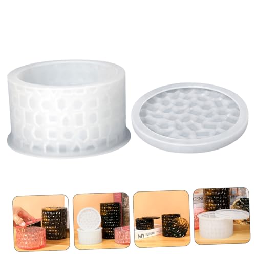 NOLITOY Runde Silikonform für DIY Aufbewahrungsboxen Flexible Langlebige Resin Form für Schmuck Bastelprojekte Einfach zu Entformen Reißfest Waschbar Komplettset für Individuelle Truhen von NOLITOY