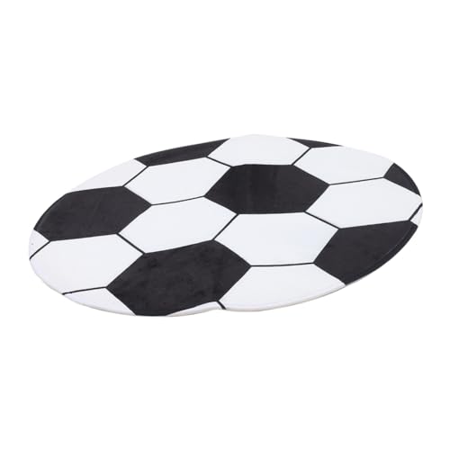 NOLITOY Runder Fußball Teppich rutschfeste Bodenschutz Matte aus Hochwertigem für Wohnzimmer Büro Drehstuhl Sitzunterlage Fußmatte NOLITOY Runder Fußball Teppich rutschfeste Bodenschutz Matte aus Hochwertigem für Wohnzimmer Büro Drehstuhl Sitzunterlage Fußmatte von NOLITOY