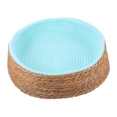 NOLITOY Rundes Haustierbett aus Handgeflochtenem Atmungsaktivem Rattan Langlebiges und Komfortables Schlafnest für Kleine Hunde und Katzen Tragbares Design für Sommer und Ganzjährige NOLITOY Rundes Haustierbett aus Handgeflochtenem Atmungsaktivem Rattan Langlebiges und Komfortables Schlafnest für Kleine Hunde und Katzen Tragbares Design für Sommer und Ganzjährige von NOLITOY