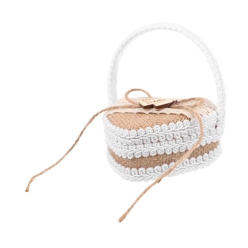 NOLITOY Rustikaler Jute Rings Holder Schmuckkorb für Verlobungsringe und Hochzeit Handgefertigter Kompakter Ringspeicher für Reise und Party Vielseitig als Schmuckbox und Geschenkidee von NOLITOY