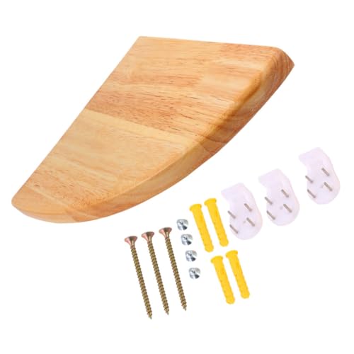 NOLITOY Rustikales Holz Wandregal Eckregal Schweberegal Fanförmiges Design Holzfinish Stabiles Wandmontiertes Regal Für Wohnzimmer Badezimmer Dekoration Und Aufbewahrung von NOLITOY