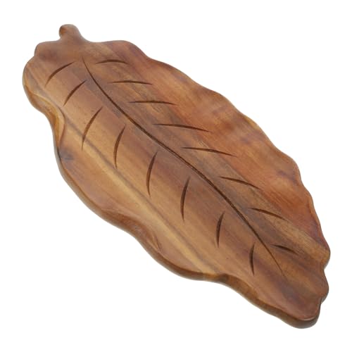 NOLITOY Rustikales Servierbrett aus Massivem Holz Blattform Teetablett für Desserts und Obst Vielseitiges Party Tablett im Japanischen Stil Großes Snack und Obsttablett für Zuhause und NOLITOY Rustikales Servierbrett aus Massivem Holz Blattform Teetablett für Desserts und Obst Vielseitiges Party Tablett im Japanischen Stil Großes Snack und Obsttablett für Zuhause und von NOLITOY