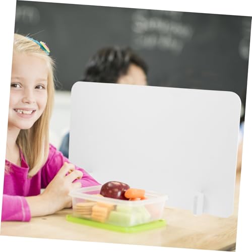 NOLITOY Schreibtisch Trennwand Weiß mit Standfuß Stabiler Sichtschutz für Studenten Büro und Essbereich Leicht zu Reinigen Einsetzbar Moderner Desk Privacy Divider von NOLITOY