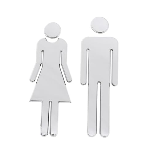 NOLITOY Selbstklebendes Spiegel Wc Schild aus Langlebigem Abs für Herren und Damen Wasserfestes Toiletten Wandaufkleber Reflektierend und Geruchsneutral Geeignet für Büro Hotel Schule von NOLITOY