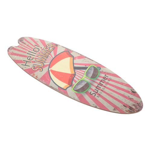 NOLITOY Sommerliches Surfbrett Wanddekor aus Holz Tropische Strand Dekoration mit Kreativem Muster Langlebig und Robust für Jugendzimmer und Beach Themenräume Geschenkidee von NOLITOY
