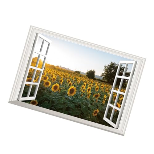 NOLITOY Sonnenblumen Wandtattoo Abnehmbar Selbstklebend Natürliche Landschaft Wandaufkleber Dekorativ Für Wohnzimmer Schlafzimmer Flur Fenster Glatte Oberflächen von NOLITOY