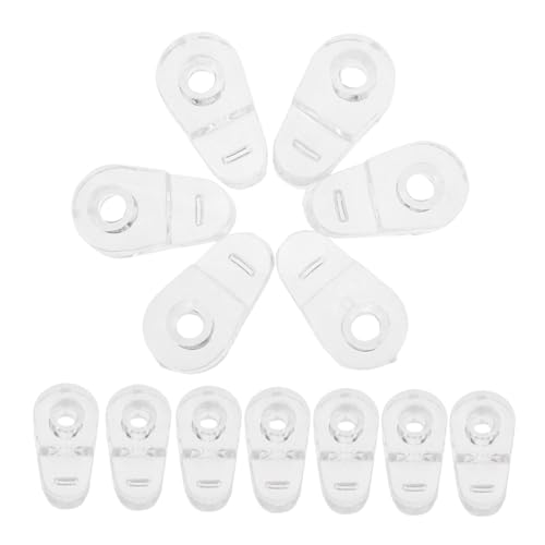 NOLITOY Spiegelhalterung Clip Kunststoff Glasbefestigung ohne Bohren mit Goldfarbenen Schrauben Praktische Glasbefestiger für Wandspiegel und Ablagen Schützende Halterung für von NOLITOY