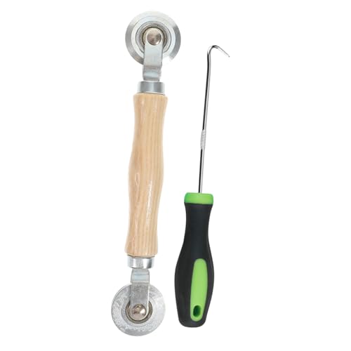 NOLITOY Teiliges Fenstersieb Werkzeug mit Edelstahl Doppelkugellager Holzgriff Spline Roller und Spitzem Entfernerhaken Langlebig für Terrassen Garten und Türfliegengitter Reparatur von NOLITOY