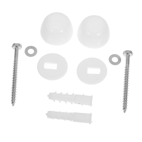 NOLITOY Teiliges Toiletten Befestigungsschrauben Set mit Robusten Metallbolzen Kunststoff Abdeckkappen Muttern und Dichtungen Einfache Montage Passend für Diverse Wc Modelle von NOLITOY