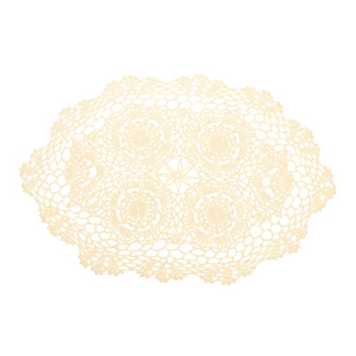 NOLITOY Tischset Aus Baumwolle Mit Rustikalem Häkel-Design Als Unterlage Schützt Tischoberfläche Und Geräusche Von Tellern Und Besteck Für Dekoration Zu Hause Restaurants Hochzeiten Und Pa von NOLITOY