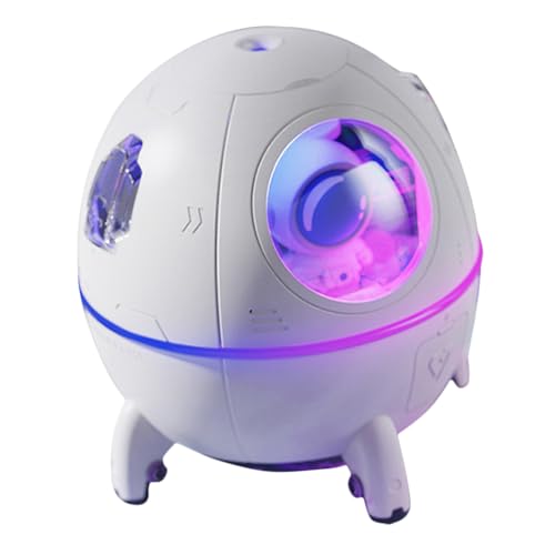 NOLITOY USB Spaceship Astronaut Luftbefeuchter mit Farbigem Nachtlicht Großer Nebelausstoß Kabelloser Tragbarer Luftbefeuchter für Auto Babyzimmer Büro und Schlafzimmer Geschenkidee für von NOLITOY