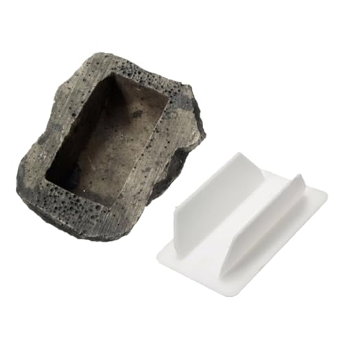 NOLITOY Versteckter Stein Schlüsselhalter aus mit Geheimfach Wetterfeste Aufbewahrungsbox für Ersatzschlüssel Dekorative Outdoor Gartenversteck Box Sicherer Schlüssel Safe von NOLITOY