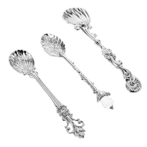 NOLITOY Vintage Europäisches Besteckset aus Langlebiger mit Elegantem Design Vielseitig für Eis Dessert Getränke und Kuchen Tragbar und Komfortabel Anwendung von NOLITOY