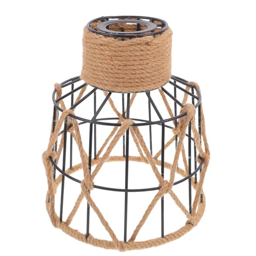 NOLITOY Vintage Industrial Metall lampenschirm mit Juteseil Umwickelt Robuster Lampenschutz Rustikale Hängelampe für Bar Restaurant und Küchenbeleuchtung im Retro American Style von NOLITOY
