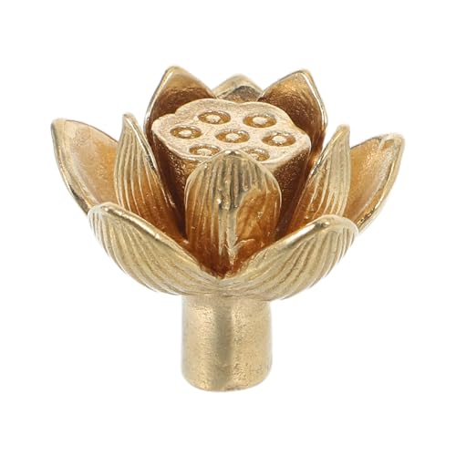 NOLITOY Vintage Lotus Blumen Messing Türgriff Robust Antik Stil Schrankgriff Komfortabler Griff Für Kommode Kleiderschrank Und Küchenschrank von NOLITOY