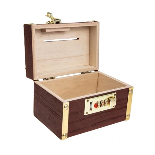 NOLITOY Vintage Schatztruhe aus Holz mit Schloss Dekorative Aufbewahrungsbox für Münzen und Schmuck Kreativer Sparbehälter Geeignet für Zuhause Büro und Geschenkidee NOLITOY Vintage Schatztruhe aus Holz mit Schloss Dekorative Aufbewahrungsbox für Münzen und Schmuck Kreativer Sparbehälter Geeignet für Zuhause Büro und Geschenkidee von NOLITOY