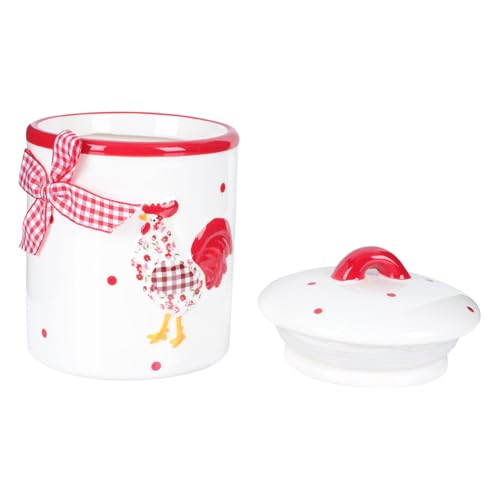 NOLITOY Vorratsglas mit Rotem Blumen huhn motiv Dreidimensionalem Relief Luftdichtem Design Dekorativ und Langlebig zur Aufbewahrung von Lebensmitteln und Getreide im Haushalt NOLITOY Vorratsglas mit Rotem Blumen huhn motiv Dreidimensionalem Relief Luftdichtem Design Dekorativ und Langlebig zur Aufbewahrung von Lebensmitteln und Getreide im Haushalt von NOLITOY
