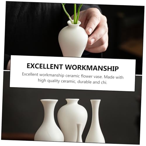 NOLITOY Weiße Zen Keramikvase für Blumenarrangements Chinesischer Stil Kleine Dekorative Tischvase für Wohnzimmer Büro und Fensterbrett Minimalistisches Design NOLITOY Weiße Zen Keramikvase für Blumenarrangements Chinesischer Stil Kleine Dekorative Tischvase für Wohnzimmer Büro und Fensterbrett Minimalistisches Design von NOLITOY