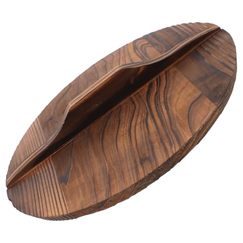 NOLITOY Wok Deckel aus Hochwertigem Holz Anti overflow Topfdeckel für Pfannen und Woks Hitzebeständig Glatte Oberfläche Schützt vor Spritzern und Erleichtert Dampfgarung Küche von NOLITOY