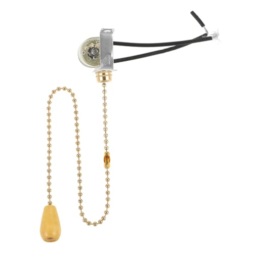 NOLITOY Zugschalter für Deckenleuchte Gold Pull Chain Light Socket Langlebig Sicher Vielseitig für Wand Tischlampen für Garage Werkstatt Büro Hausgebrauch von NOLITOY