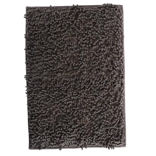 NOLITOY rutschfeste Chenille Fußmatte für Innen und Außen Saugfähige Eingangsmatte mit Anti rutsch Boden Waschbarer Türvorleger in Dunkelgrau für Flur Bad und Patio Leicht und von NOLITOY