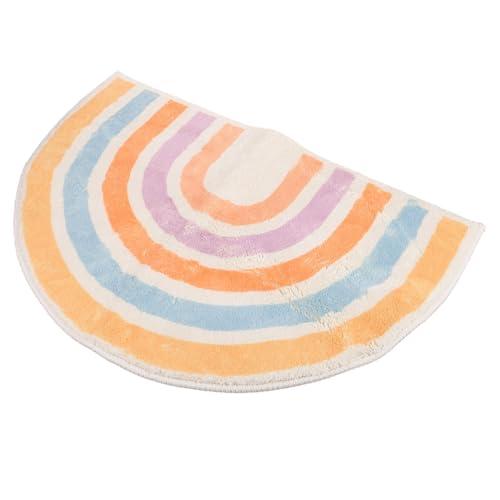 NOLITOY rutschfeste Regenbogen Fußmatte Mikrofaser Saugfähiger Badezimmerteppich für Eingangsbereich Cartoon Design für Schlafzimmer und Flur von NOLITOY