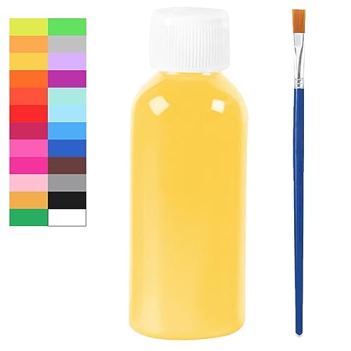 Flasche Acrylfarben, 24 leuchtende Farben, 60 ml, geeignet für Leinwand, Glas, Steine, Nägel, Wände, Tontöpfe, Keramik, Holz geeignet (Maisgelb) von NOLLAM