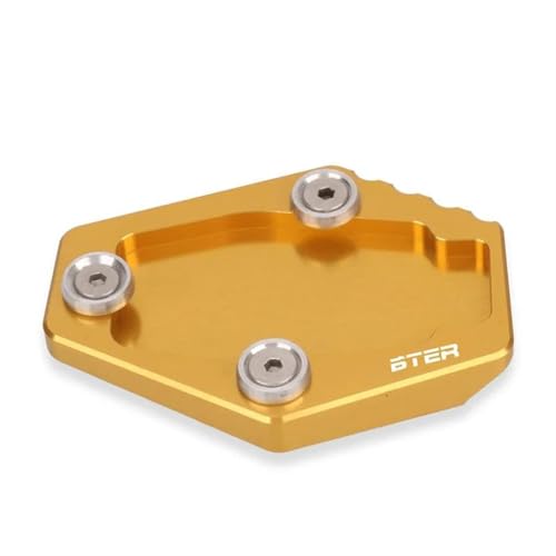NOLLAM Motorradständer 1 Stück CNC-Aluminium Für Ducati Monster 796 2010-2015 Motorrad-Ständerfuß-Seitenständer-Verlängerungspolster-Stützplatte Ständer Vergrößern(Gold) von NOLLAM