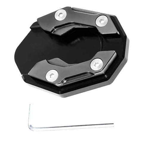 NOLLAM Motorradständer 1 Stück Motorrad-Seitenständer, Seitenständer-Vergrößerungsverlängerung, CNC-Zubehör Für Yamaha MT125 2016 2017 2018 2019 2020 2021 2022(Nero) von NOLLAM