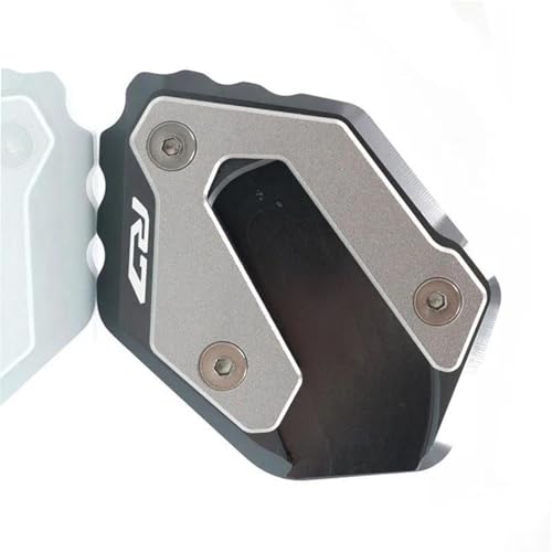 NOLLAM Motorradständer CNC-Aluminium-Ständerfuß-Seitenständer-Verlängerungspolster-Stützplatte, Ständervergrößerung Für Motorrad Für Yamaha YZFR7 YZF-R7 YZF R7 2021 2022 2023(Grey) von NOLLAM