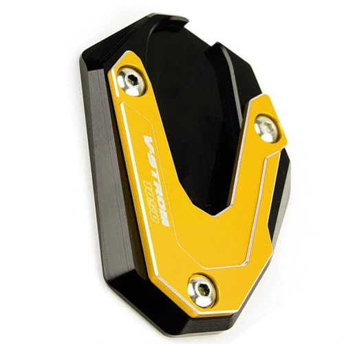 NOLLAM Motorradständer CNC-Aluminium-Ständerfuß-Seitenständer-Verlängerungspolster-Stützplatte Vergrößert Den Motorradständer Für Suzuki V-Strom 1050 2020-2023(Gold) von NOLLAM