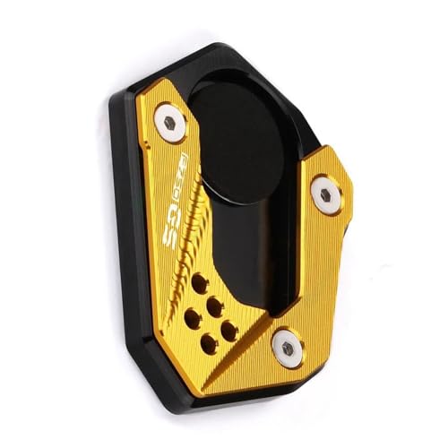NOLLAM Motorradständer CNC-Motorrad Für BMW F750 GS 2018 2019 2020 2021 2022 2023 Ständerfuß Seitenständer Vergrößerte Polsterstützplatte(Gold) von NOLLAM
