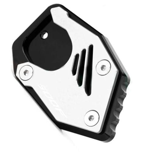 NOLLAM Motorradständer CNC-Motorrad Für H-ONDA CB500F 2013 2014 2015 2016 2017 2018 2020 2021 Ständerfuß Seitenständer Vergrößerte Polsterstützplatte(Silver) von NOLLAM