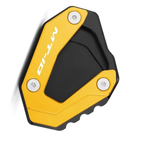 NOLLAM Motorradständer CNC-Motorrad Für Yamaha MT10SP 2017 2018 2019 2020 2021 2022 2023 Ständerfuß Seitenständer Vergrößerte Polsterstützplatte(Gold) von NOLLAM
