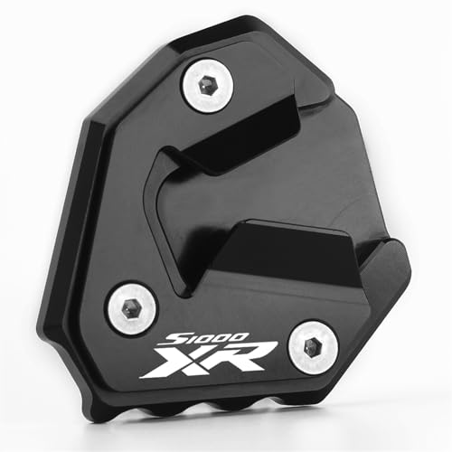 NOLLAM Motorradständer Für BMW S 1000 XR 2014 2015 2016 2017 2018 2019 2020 2021 2022 CNC Aluminium Fuß Seitenständer Ständer Stützplatte Vergrößern Verlängerungspolster (Color : All Black 2014-2019) von NOLLAM