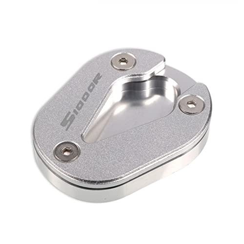 NOLLAM Motorradständer Für BMW S1000R S1000 R S 1000 R S 1000R 2019 2020 2021 2022 Motorrad CNC Kickstand Seitenständer Erweiterung Vergrößerer Pad (Color : Silver) von NOLLAM