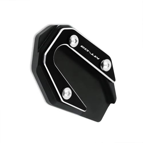 NOLLAM Motorradständer Für Yamaha MT-03 MT 03 2017-2020 2021 2022 2023 Motorrad CNC-Ständer Fuß Seitenständer Verlängerungspolster Stützplatte Ständer Vergrößern(Nero) von NOLLAM