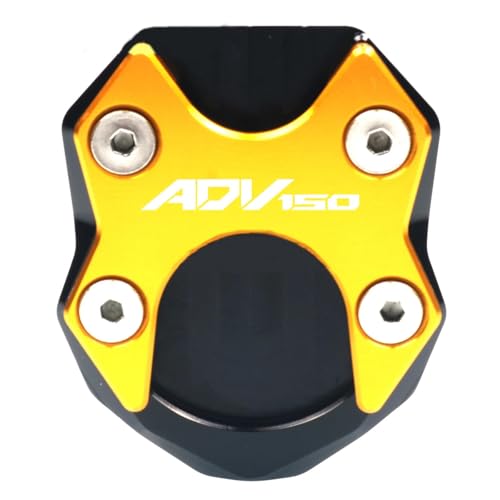 NOLLAM Motorradständer Motorrad CNC Aluminium Für H-ONDA ADV150 ADV 150 Ständerfuß Seitenständerverlängerung Pad Stützplatte Ständer Vergrößern(Gold) von NOLLAM