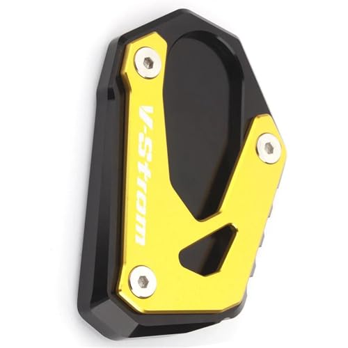 NOLLAM Motorradständer Motorrad CNC Aluminium Für Suzuki V-Strom VSTROM1000 XT 2014-2020 2021 Ständerfuß Seitenständerverlängerung Pad Stützplatte Ständer Vergrößern(Gold) von NOLLAM