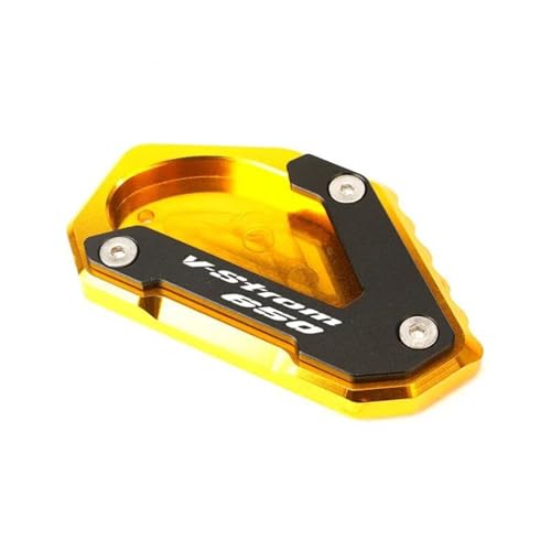 NOLLAM Motorradständer Motorrad CNC Aluminium Für Suzuki VSTROM 650/XT DL650 2004-2022 Ständerfuß Seitenständerverlängerung Pad Stützplatte Ständer Vergrößern(Gold) von NOLLAM