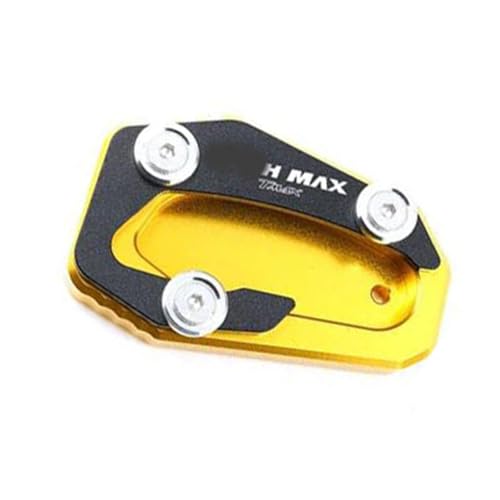 NOLLAM Motorradständer Motorrad CNC Aluminium Für Yamaha T-MAX T Max 530 560 SX DX 2017-2023 Ständerfuß Seitenständerverlängerung Pad Stützplatte Ständer Vergrößern(Gold) von NOLLAM